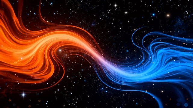 Cosmic swirls of orange and blue