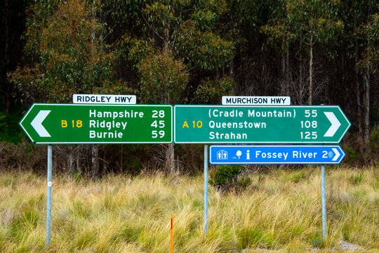 Road Signs in Northwest Tasmania - Australia