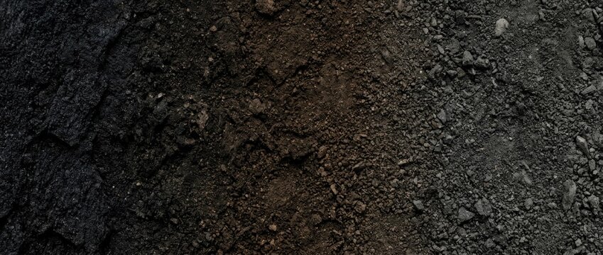 Dark fertile garden soil and earth texture