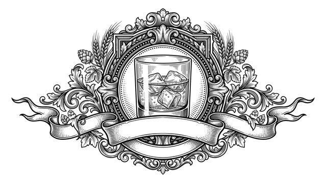 vintage whiskey badge