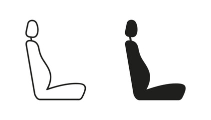 Car seat icon set in outline and solid style vector illustration design © Jahura