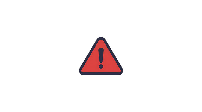 Red warning triangle icon caution alert symbol