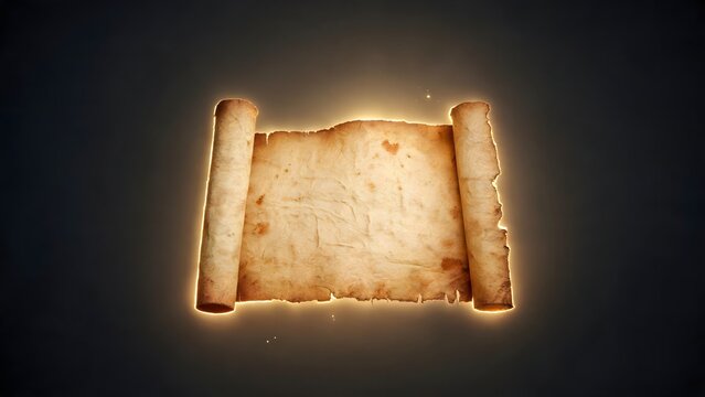 Ancient scroll with glowing light
