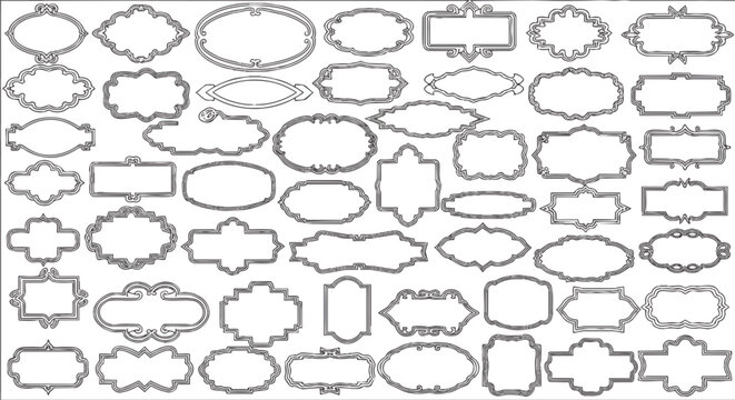 Collection of various decorative frame and border designs.