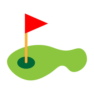 Golf Course Map Vector Flat Icon Design
