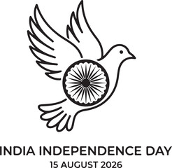 Fototapeta premium India independence day celebration with dove and ashoka chakra