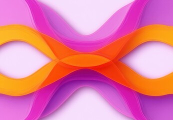 Fototapeta premium vibrant overlapping translucent ribbons in orange, pink and purple forming symmetrical flowing loops, energetic and uplifting abstract composition
