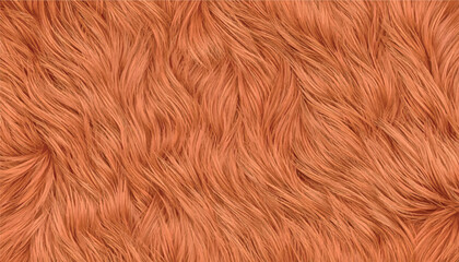 Vector texture of soft orange artificial fur or synthetic hair, featuring realistic flowing strands with natural light and shadow patterns for a cozy modern backdrop. © Bediha Duru Öksüz