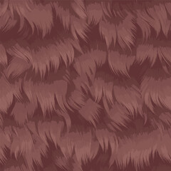 A seamless repeating pattern of long, soft, dark red fur or animal hair. This high-quality vector texture is perfect for fashion backgrounds, textile designs, and digital creative graphic projects. © Bediha Duru Öksüz