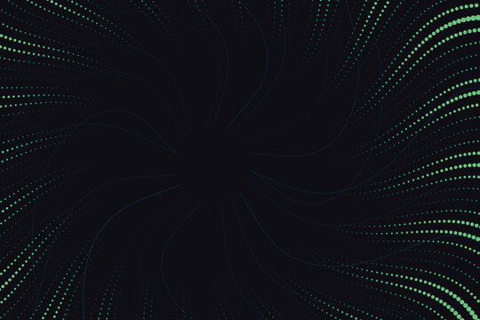 Neon radial dot explosion on dark background, radialburst greenlights dots darkbackground