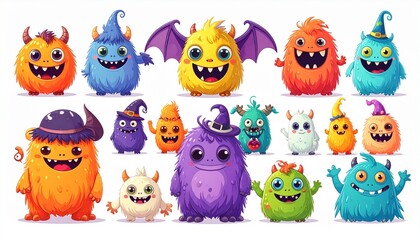 Fototapeta premium Halloween Monster Set