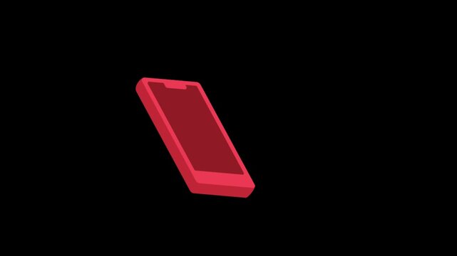 Smartphone displaying a hand holding a food tray with a cloche cover emerging from the screen in this dynamic flat vector animation motion video clip showing modern digital delivery services