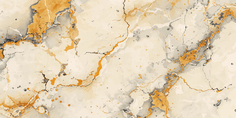 A detailed close-up of a polished beige marble surface with striking veins of gold and grey, showcasing the natural intricate patterns and elegant texture of the stone. © Dream Pixels
