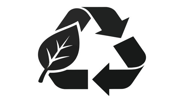 Recycle symbol featuring a leaf emphasizes environmental sustainability and ecological.