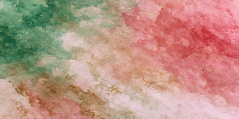 Fototapeta premium Abstract watercolor washes in shades of green, pink, and brown create a vibrant and textured background, evoking a sense of organic artistry and natural beauty.