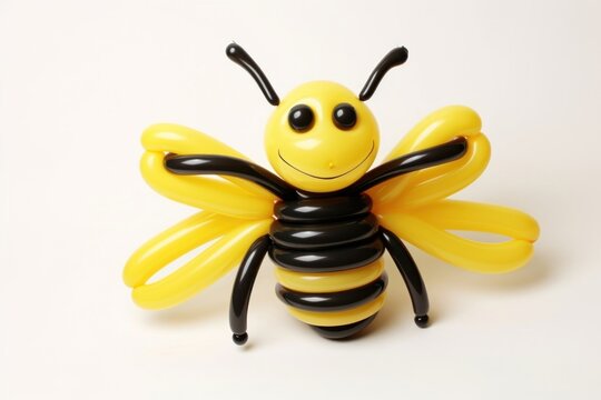 A balloon twisting in the shape of a bee animal insect wasp.