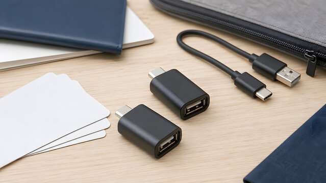 USB data blocker travel kit with blank cards
