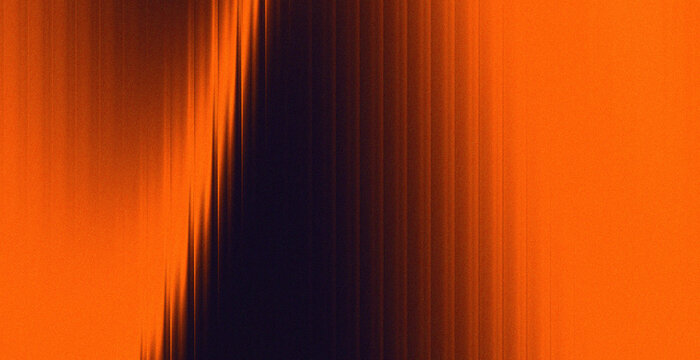 Dark Central Void Flanked by Vivid Orange Glow Through Vertical Glass Panels, Dramatic Gradient