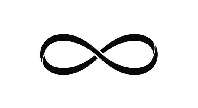 Timeless infinity symbol representing endless possibility and eternal connection on a clean white background
