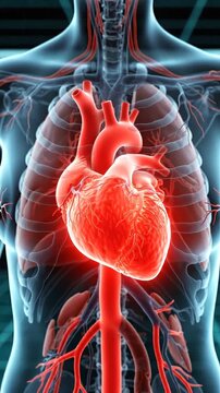 Anatomical Visualization of the Human Heart and Circulatory System: A Stunning Exploration of Cardiac Structure and Functionality in a Clear, Educational Format