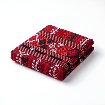 Authentic Batak Ulos Traditional Woven Cloth Isolated on White Background