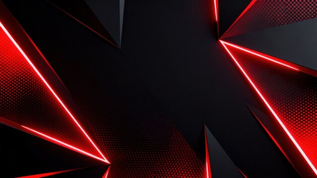 Abstract red neon geometric pattern