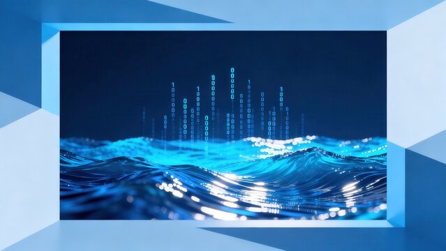 Digital wave with binary code