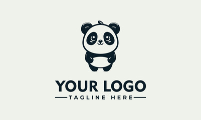 Adorable baby panda bear vector logo illustration for charming brand identity or children's design projects © nuaari