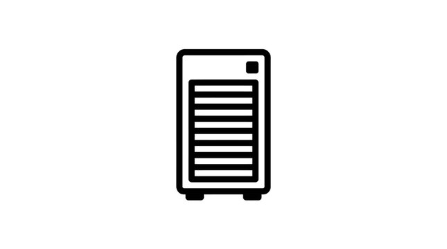 Icon of a server tower for technology infrastructure
