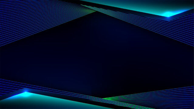 Futuristic geometric background with neon cyan and glowing blue lines on a dark abstract digital backdrop, tech banners and gaming wallpaper designs