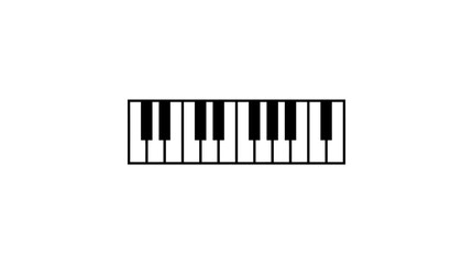 Obraz premium Minimalist piano keyboard isolated on white background