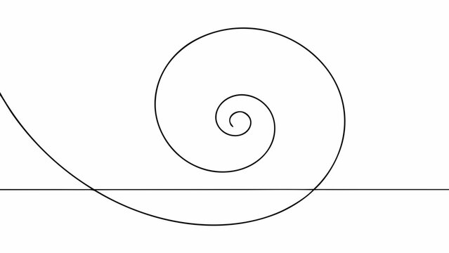 Continuous one line drawing forming an egg shape with spiral design on white background simple minimalist line art