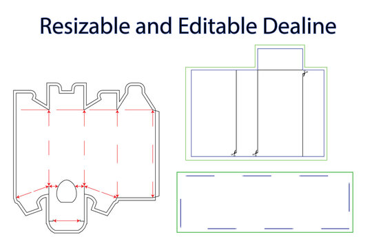 "Editable and Resizable Packaging Box Dieline Vector Template"
