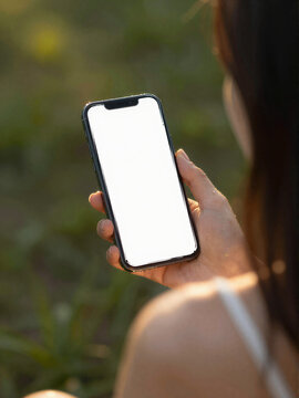 Sunlit Phone Mockup Garden Serenity
