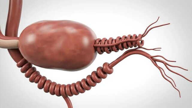 3D Rendered Depiction of a Healthy Ovary Connected to Fallopian Tube Showing Ovulation Process and Reproductive Anatomy for Medical Education and Scientific Communication. Anatomy Medical Human Organ 