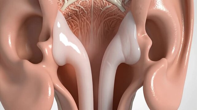 Anatomical rendering of the female reproductive system showcasing the uterus and fallopian tubes vital for conception and hormonal balance presented with striking realism for educational and medical p