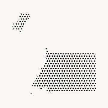 Map of Equatorial Guinea dotted outline illustration isolated on white backgrou