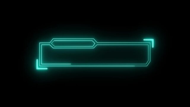 HUD overlay layout box glows with cyan neon. HUD overlay layout animation frames copy space text banner display panels. HUD overlay layout template design.