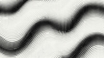 Fototapeta premium Monochrome halftone wave pattern abstract background