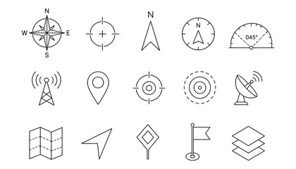 Fototapeta premium Navigation and Location Icons