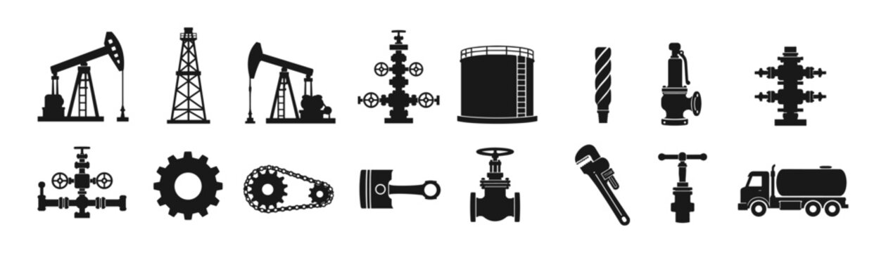 Oil Industry Equipment Icons