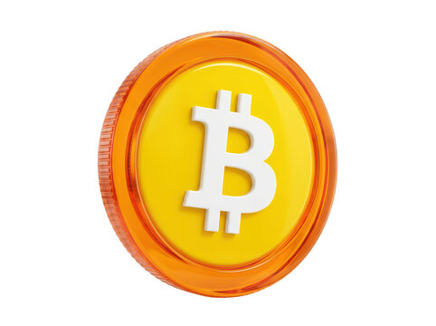 Shiny gold bitcoin coin icon for digital currency