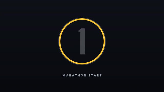 Marathon countdown start in black 