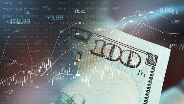 Chart showing money trends with a focus on recession indicators and currency values