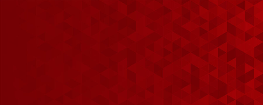 Abstract colorful background. Red triangles shape. Red mosaic. Geometric red background. Panorama red background. Modern red background. Red pattern