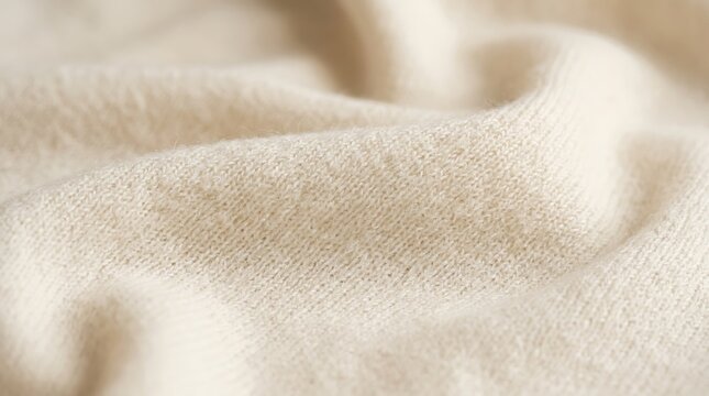 Soft cashmere fabric texture with gentle undulations under diffused studio lighting for luxury textile concepts