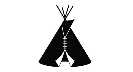 Tipi Tent Silhouette Against A White Background © Mdarif