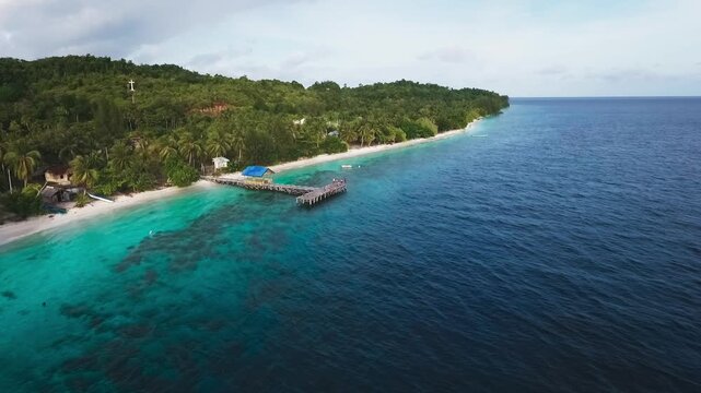 Aerial Drone View Islands with Turquoise Waters