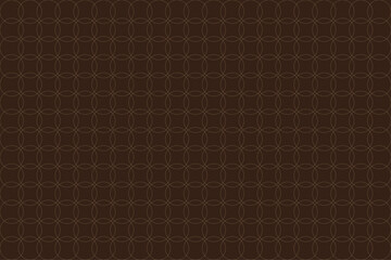 Fototapeta premium Gold overlapping circle pattern on dark brown background