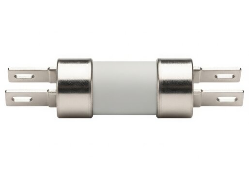 Metal fuse holder with terminals isolated on white background